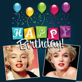 tarjeta editable fotos globos texto colorido happy birthday