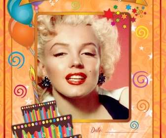 tarjeta felicitar cumpleanos fondo naranja dibujos festivos online