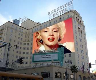 fotomontaje poner foto un cartel publicitario un famoso hotel hollywood