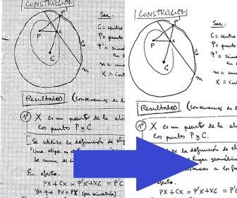 Efecto para optimizar apuntes escaneados mejorando el contraste y la legibilidad.