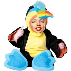 Fotomontaje en el que vestirás a tu bebé de tucán con un disfraz de colores online.