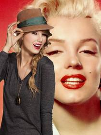 fotomontaje taylor swift apareceras cantante llevando un sombrero labios rojos