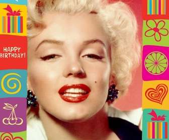 marco podras crear postal cumpleanos divertida dibujos colores regalos corazones flores mariposas ademas texto feliz cumpleanos parte superior