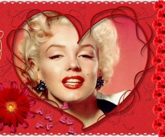 postal flores rojas un gran corazon san valentin