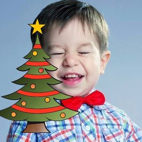 decorativo arbol navideno pegar fotos online un sticker