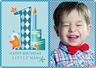 celebra primer ano nino tarjeta foto
