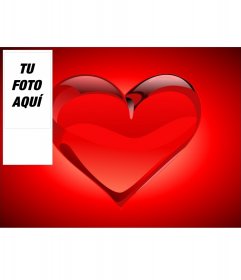 Fondo para twitter con un gran corazón rojo en relieve donde podrás poner tu foto