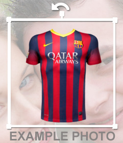 Pegatina de una camiseta del FC Barcelona de la temporada 2014 