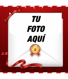 Sobre navideño online con tu foto para enviársela a tus familiares o a los reyes