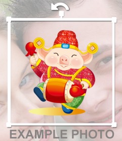 Cerdo de la suerte del año nuevo chino 