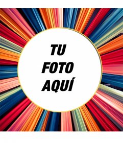 Marco para fotos redondo con muchos colores