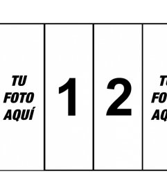 Crea un collage con cuatro fotos en vertical y un marco negro decorativo para