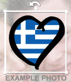 Bandera de Grecia en forma de corazón para poner en tus fotos de perfil como un