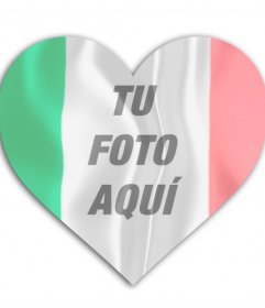 Foto efecto de la bandera de Italia en forma de corazón para poner tu foto