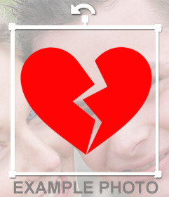 Corazón roto para pegar como sticker en tus imágenes online 