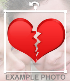 Sticker para poner en tus fotos de un corazón roto