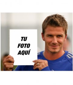Montaje fotográfico para salir en la portada del libro de David Beckham, que