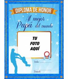 Diploma para el mejor padre del mundo - Fotoefectos