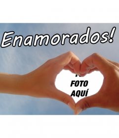 Montaje fotográfico en que tu fotografía se encuadra dentro de un Corazón hecho
