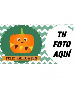 Foto de portada de Facebook de Halloween con una calabaza - Fotoefectos