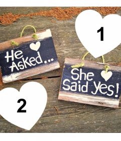 Recuerdo de amor para añadir dos fotos con este efecto gratis 