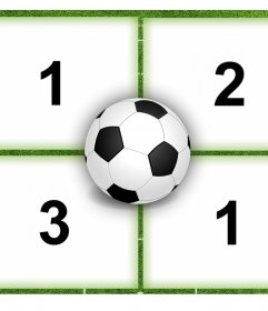 Collage para cuatro fotos perfecto para amantes del fútbol 
