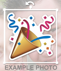 Sticker decorativo de cono con confeti para pegar en tus fotos 