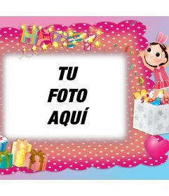 Marco fotos y con decoración de fiesta de cumpleaños - Fotoefectos