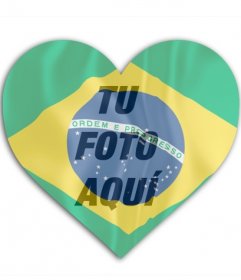 Fotomontaje para poner la bandera de Brasil en forma de corazón con tu foto de fondo