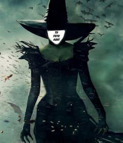 Foto montaje de la bruja de Oz para poner la foto de tu cara en ella