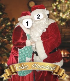 Fotomonaje de Papa Noel y Mama Noela para dos fotos 