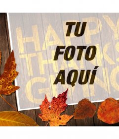 Fotomontaje de Happy Thanksgiving para tu foto 