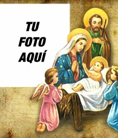 Fotomontaje del pesebre de Navidad para poner tu foto