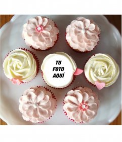 Fotomontaje para poner tu fotografía dentro de un cupcake, rodeado de muchos