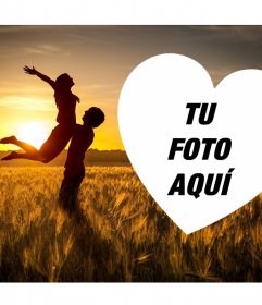 Montaje romántico para editar con tu foto con una pareja divirtiéndose -  Fotoefectos