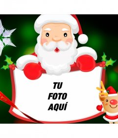 Fotomontaje con Papá Noel para poner tu foto con el texto Happy Holidays