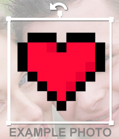 Corazón de pixel para pegar en tus imágenes como un sticker online 