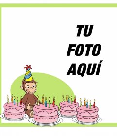 Tarjeta editable de cumpleaños con Jorge El Curioso para tu foto -  Fotoefectos