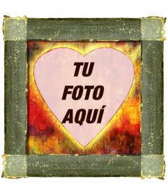 Marco de fotos con forma de corazón con estilo hierro oxidado 