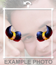 Pegatina con un dibujo de dos cuernos 