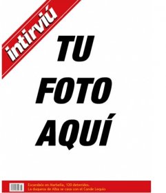 Plantilla de portada personalizable con tu foto de la revista Intirviu, -  Fotoefectos