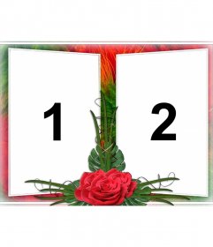 Elegante montaje para dos fotografías en un marco 