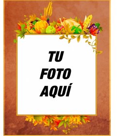 Marco de fotos con alimentos del otoño 