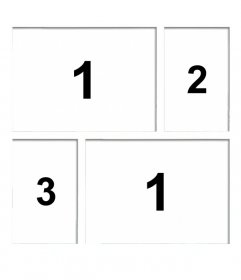 Marco de fotos blanco para colocar cuatro fotografías