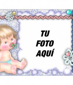 Delgado la licenciatura confiar Marco de fotos con un bebé para personalizar con tu foto - Fotoefectos
