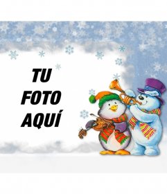 Marco decorativo para niños con animalitos de Navidad