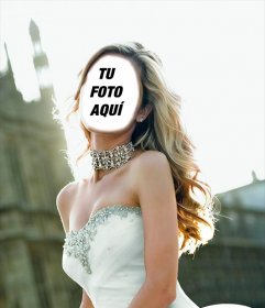 Conviértete en una hermosa novia con este montaje para poner tu cara 