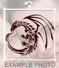 Pegatina de un tatuaje con la sombra de un dragón 