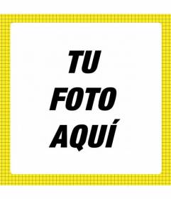 Marco de fotos cuadrado con cuadros amarillos con línea negra para decorar tus
