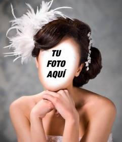 Porta retrato de Novia donde puedes ajustar tu cara gratis 